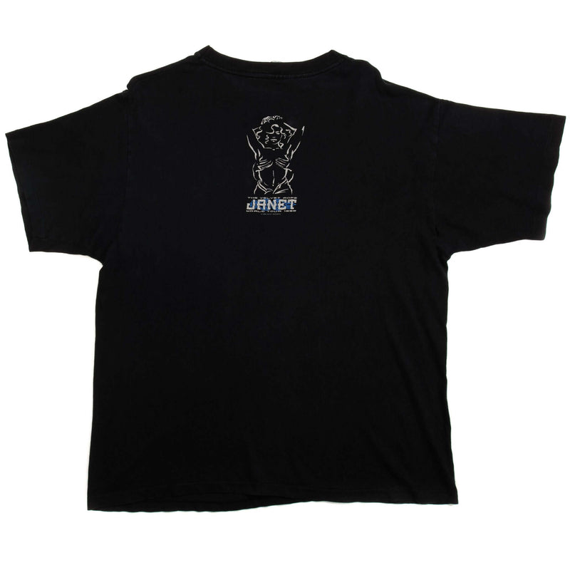 Vintage Janet Jackson The Velvet Rope World Tour 1998 Tee Shirt Size Large. BLACK