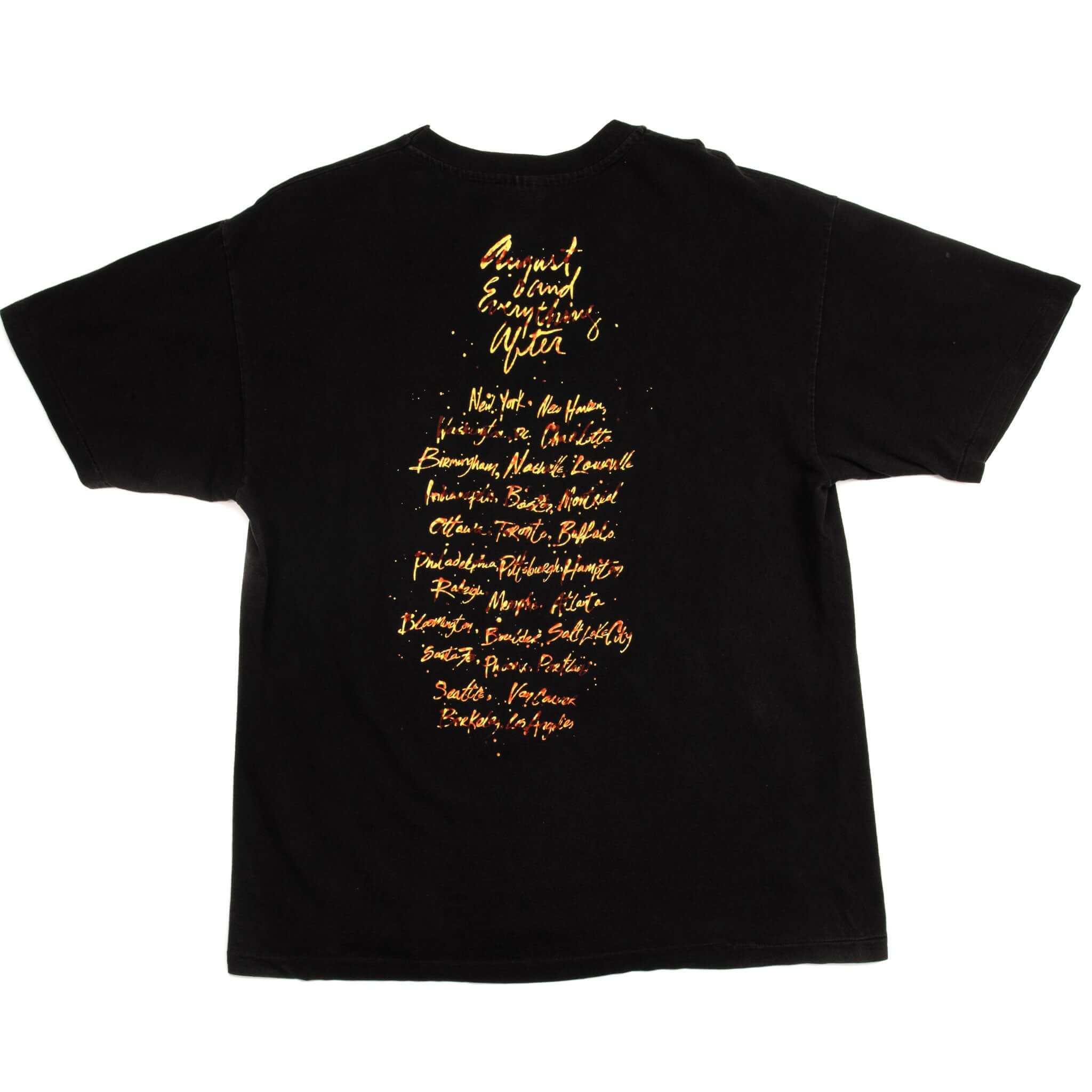 Vintage Counting Crows August And Everything After Tour Tee Shirt 1993 Size Large. BLACK