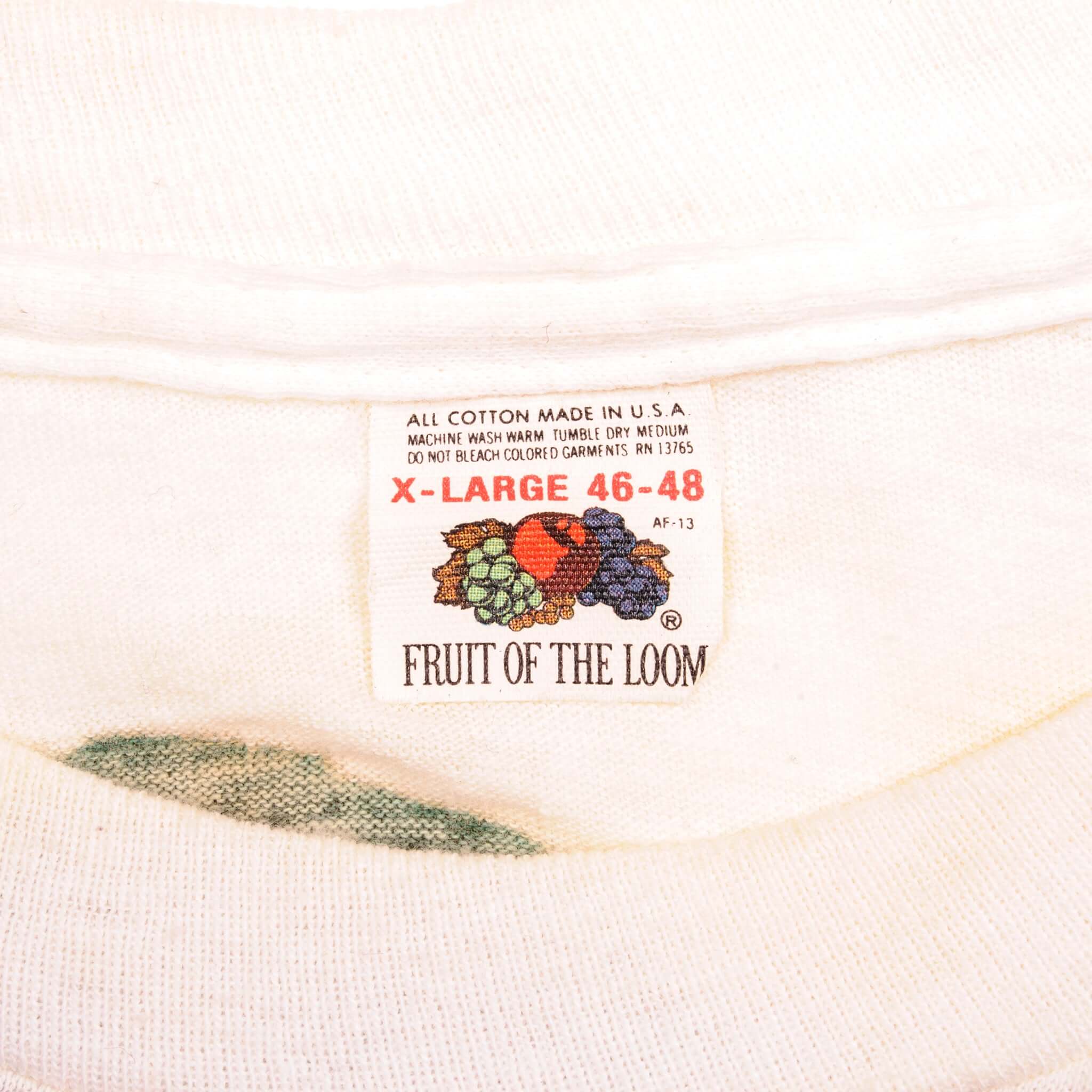 Vintage Label Tag Fruit of the Loom 1987 80s 1980s