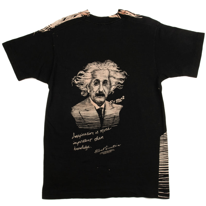 Vintage Albert Einstein Tee Shirt Size Medium Made In USA. BLACK