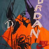 Vintage Nike Jordan All Over Print Tee Shirt Size Large With Single Stitch Sleeves   