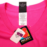 Vintage Disney Mickey Mouse Pink Tee Shirt Size XLarge Deadstock With Original Tag.