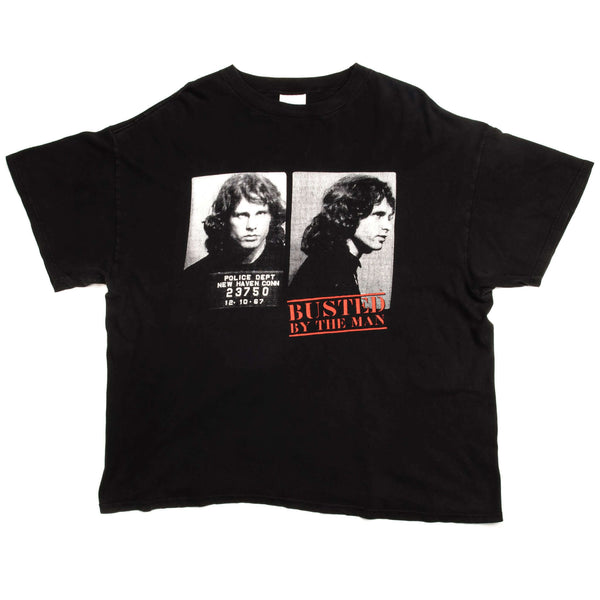 Vintage Jim Morrison The Doors Busted By The Man Tee Shirt 2003 Size 2XL. BLACK