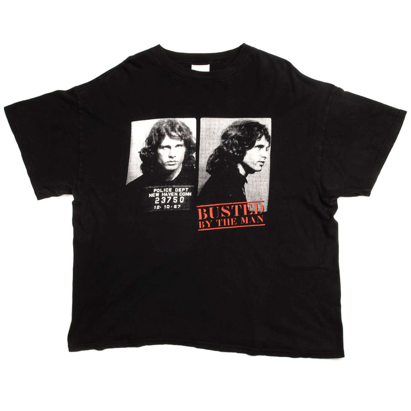 Vintage Jim Morrison The Doors Busted By The Man Tee Shirt 2003 Size 2XL. BLACK