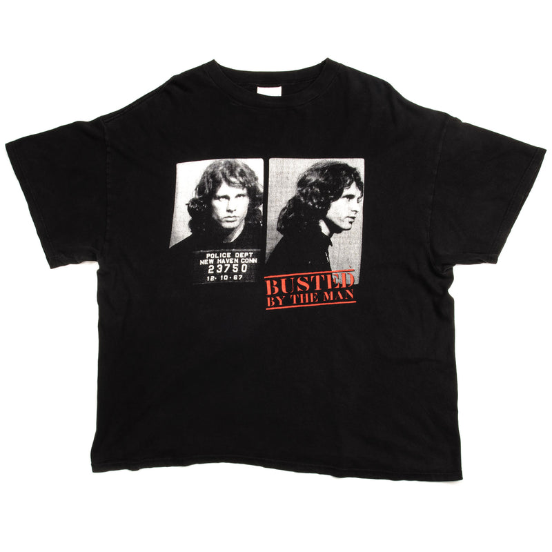 Vintage Jim Morrison The Doors Busted By The Man Tee Shirt 2003 Size 2XL. BLACK