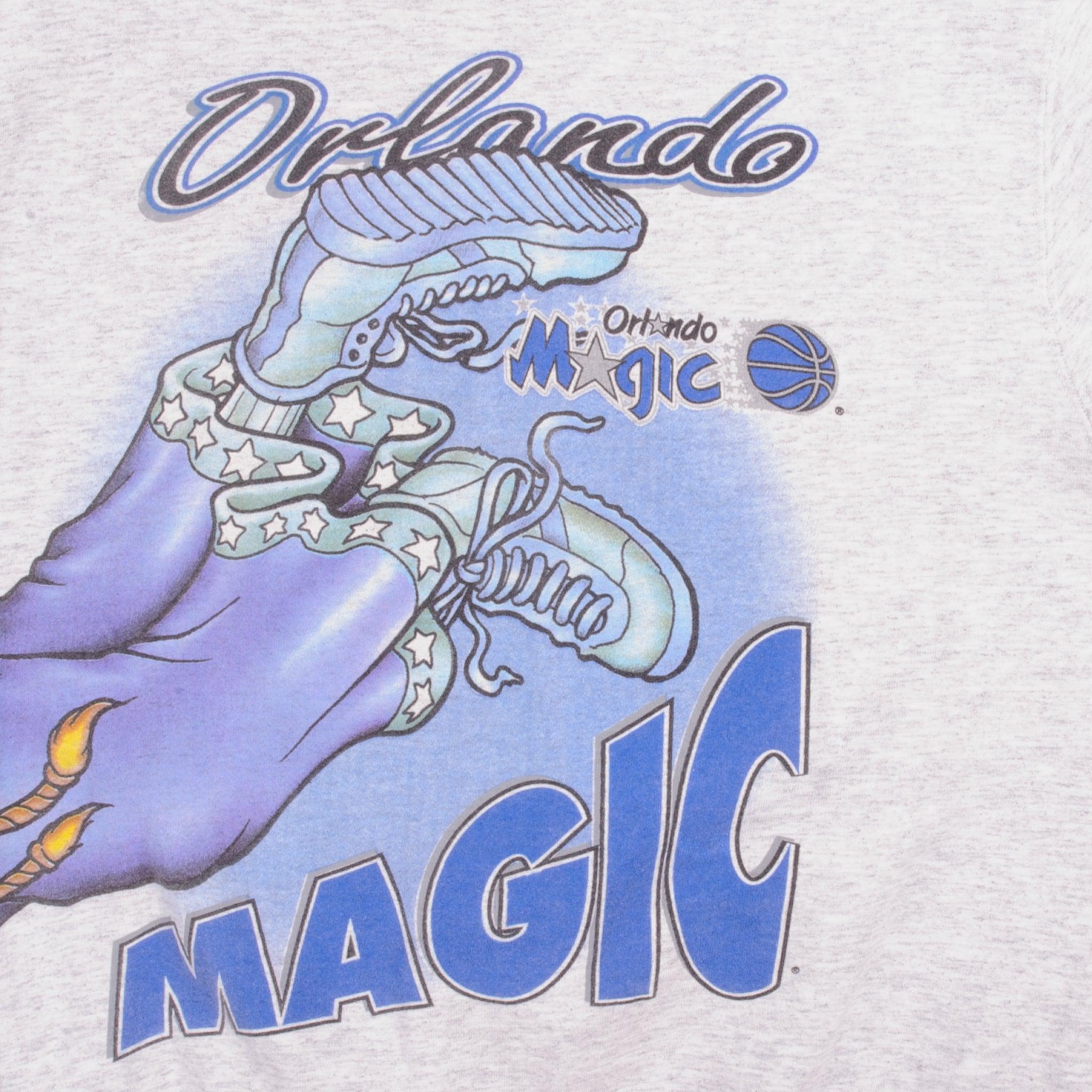 vintage 90s orlando magic big logo tee, crazy nba
