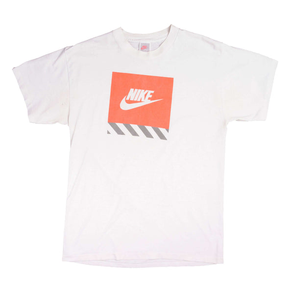 CAMISETA VINTAGE CON LOGO DE NIKE EN CAJA, TALLA MEDIANA, 1987-1992, FABRICADA EN EE. UU.