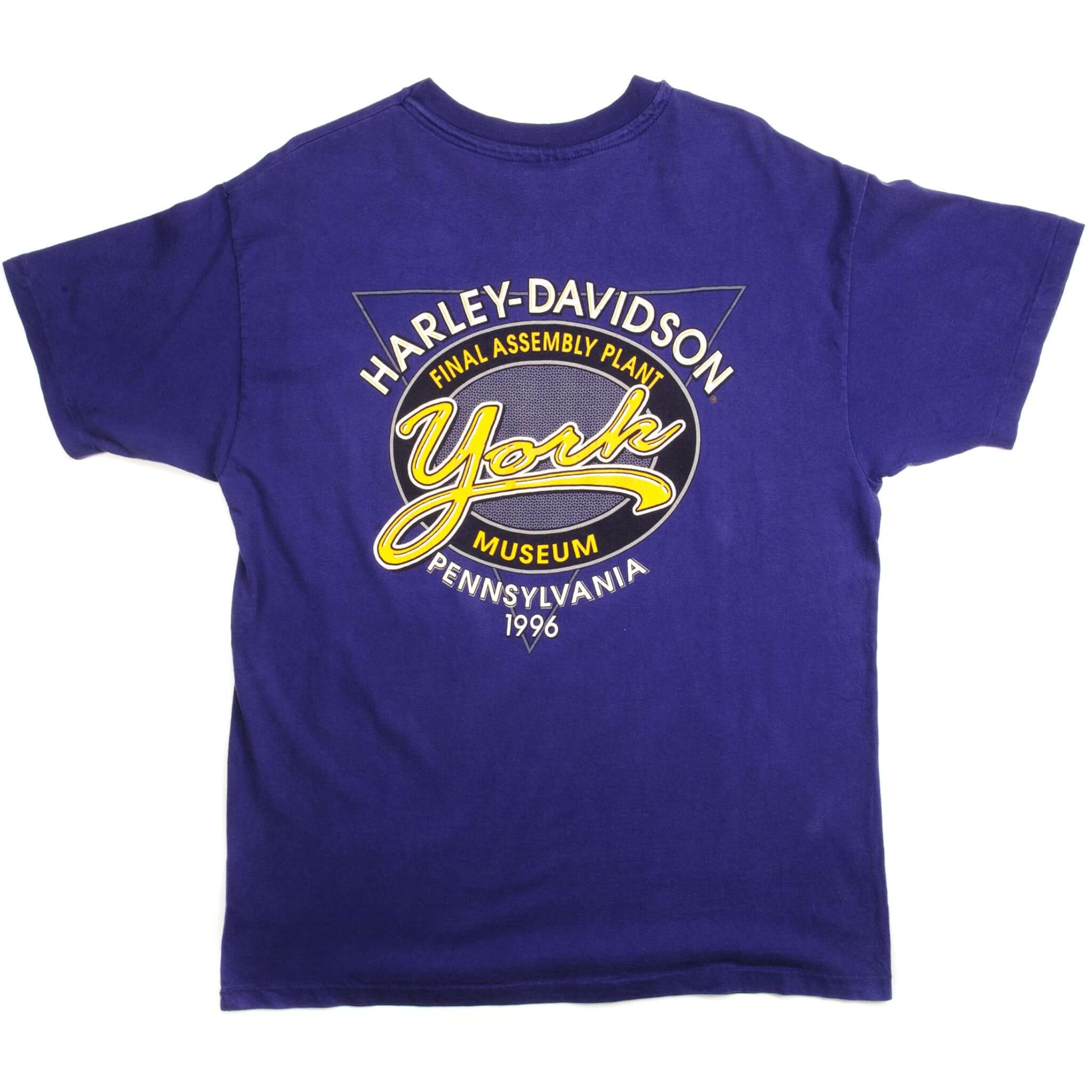 Vintage Harley Davidson York Museum Tee Shirt 1996 Size Large Made In Usa. PURPLE
