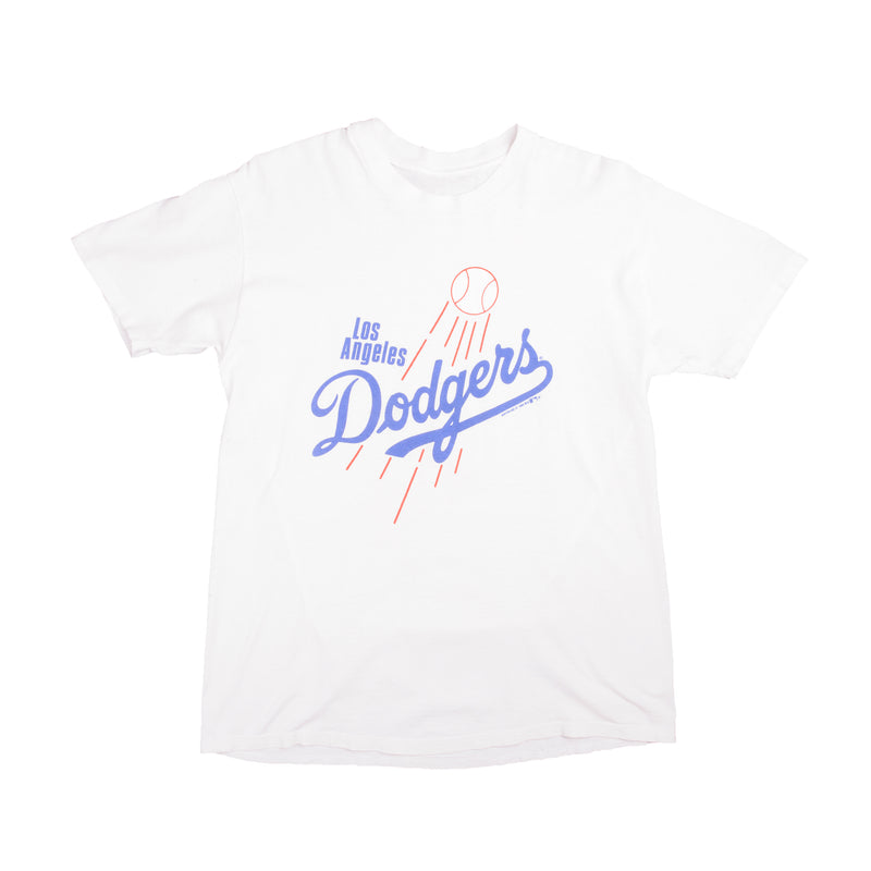 Vintage MLB Los Angeles Dodgers Tee Shirt 1988 Size L With Single Stitch Sleeves.