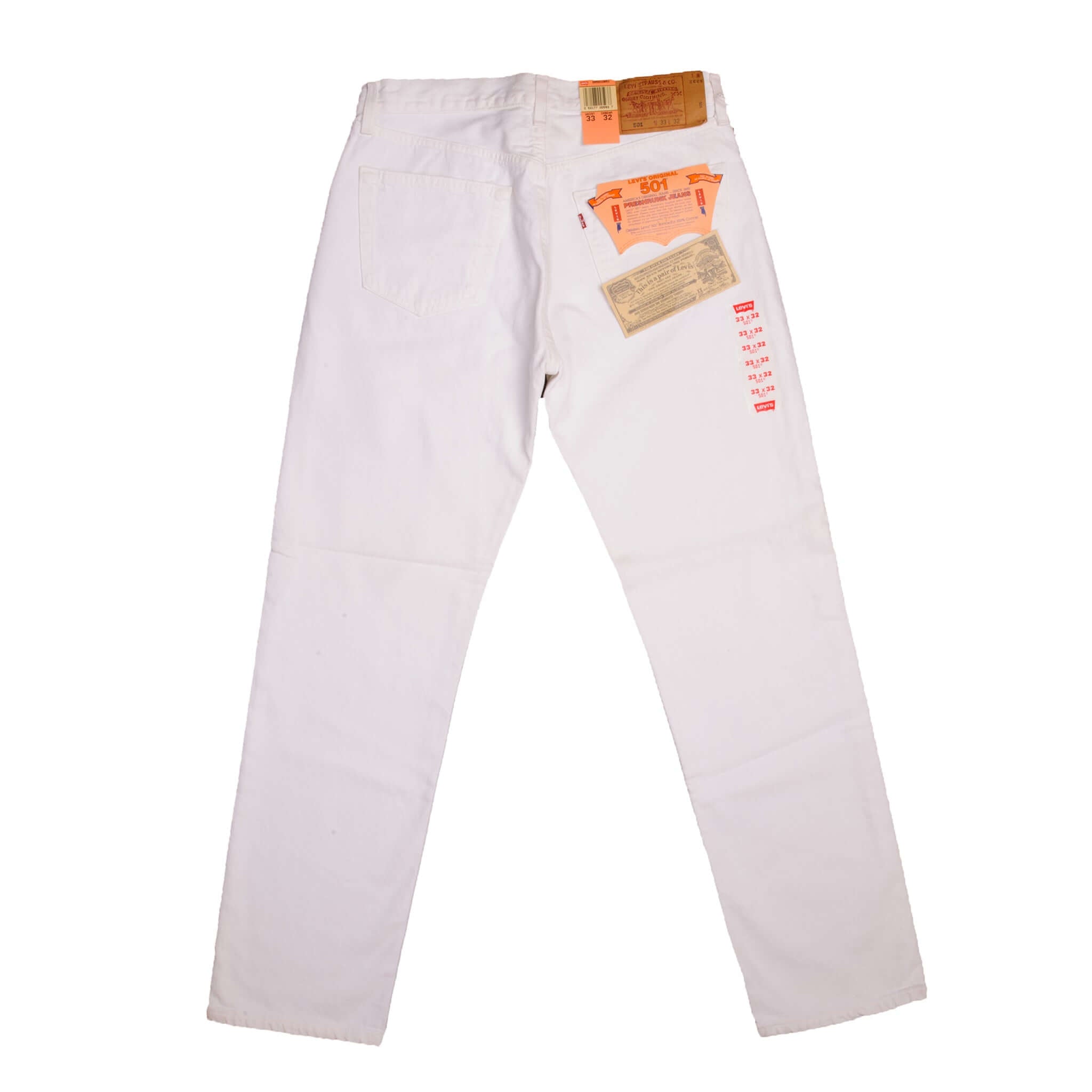 Beautiful White Levis 501 Jeans 1993 Made in USA.  Size on Tag 33X32  Back Button #524