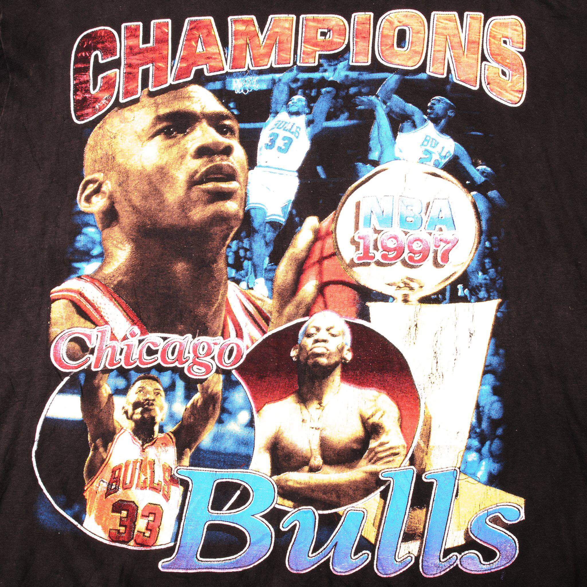 VINTAGE CHICAGO BULLS BOOTLEG CHAMPIONS 1997 TEE SHIRT SIZE LARGE