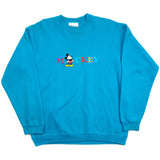 Vintage Mickey Sweatshirt Size Large Made In USA. TURQUOISE