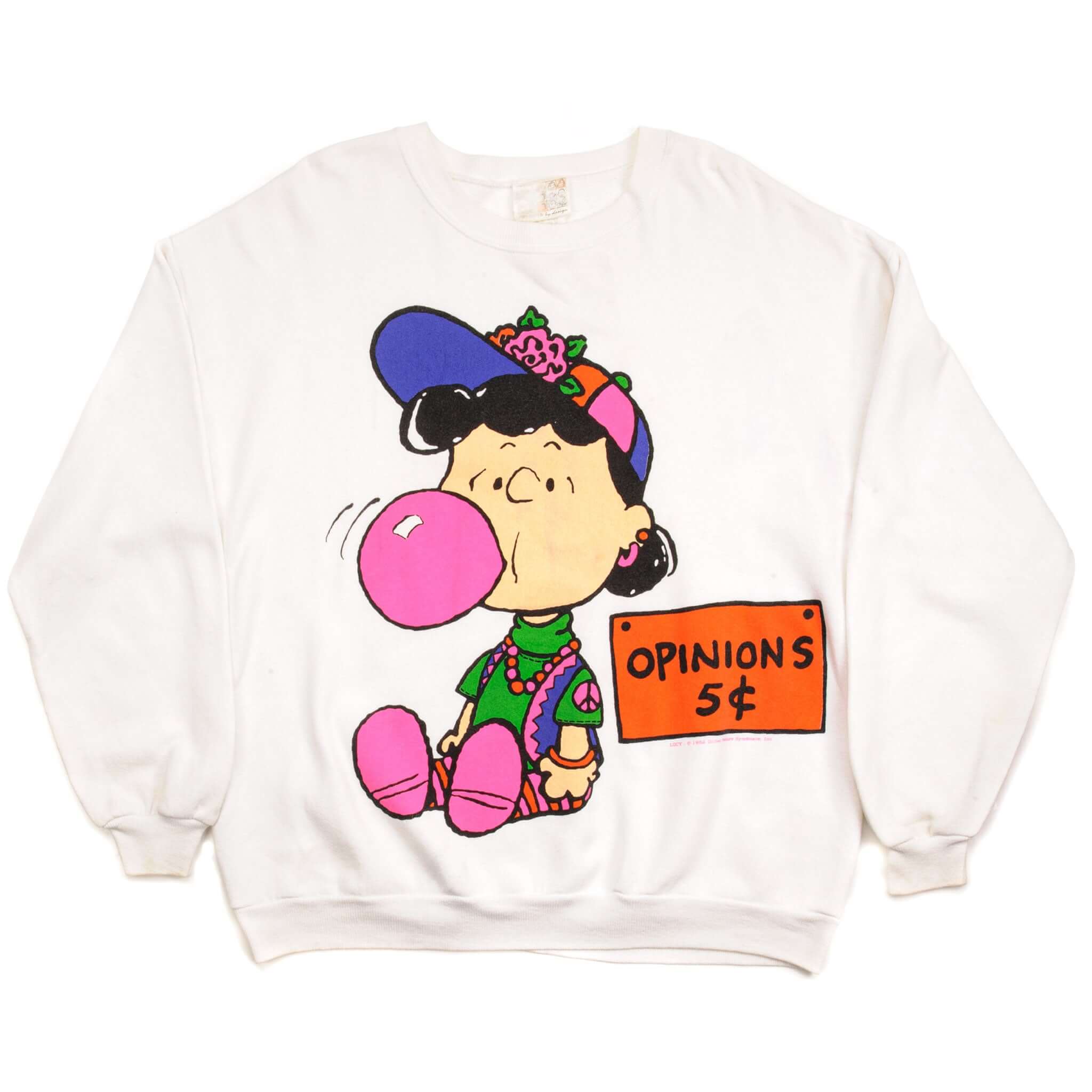 Vintage Peanuts Lucy Van Pelt Sweatshirt 1970'S Size XL Made In USA.