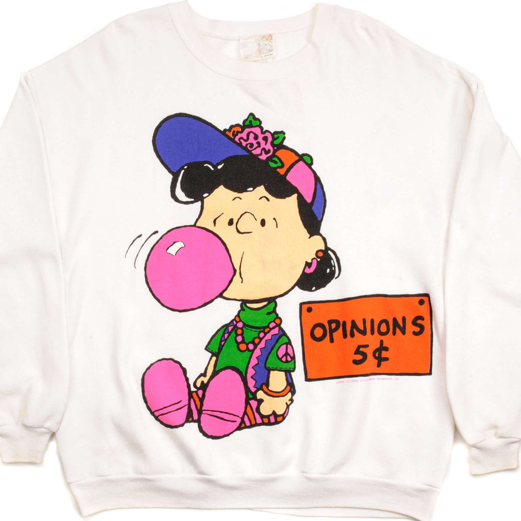 VINTAGE PEANUTS LUCY VAN PELT SWEATSHIRT 1970'S SIZE XL MADE IN USA
