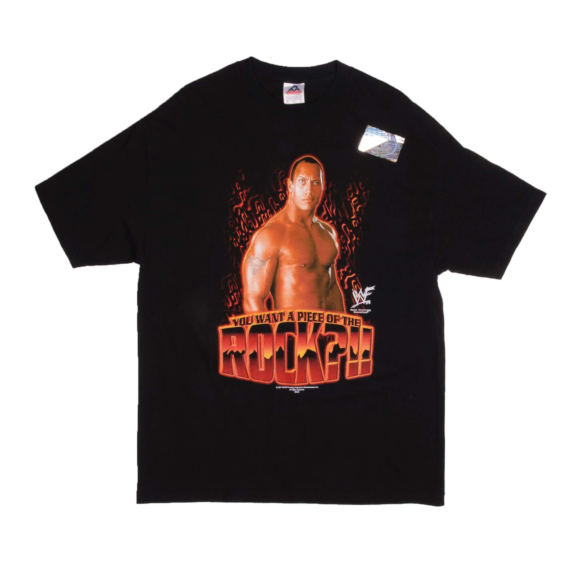 Vintage World Wrestling Entertainment World Wrestling Federation The Rock 2001 Tee Shirt Size X-Large. Deadstock