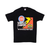 Vintage Black NBA Detroit Piston World Champion 1989-1990 Tee Shirt Size Large Made In USA. With Single Stitch Sleeves
