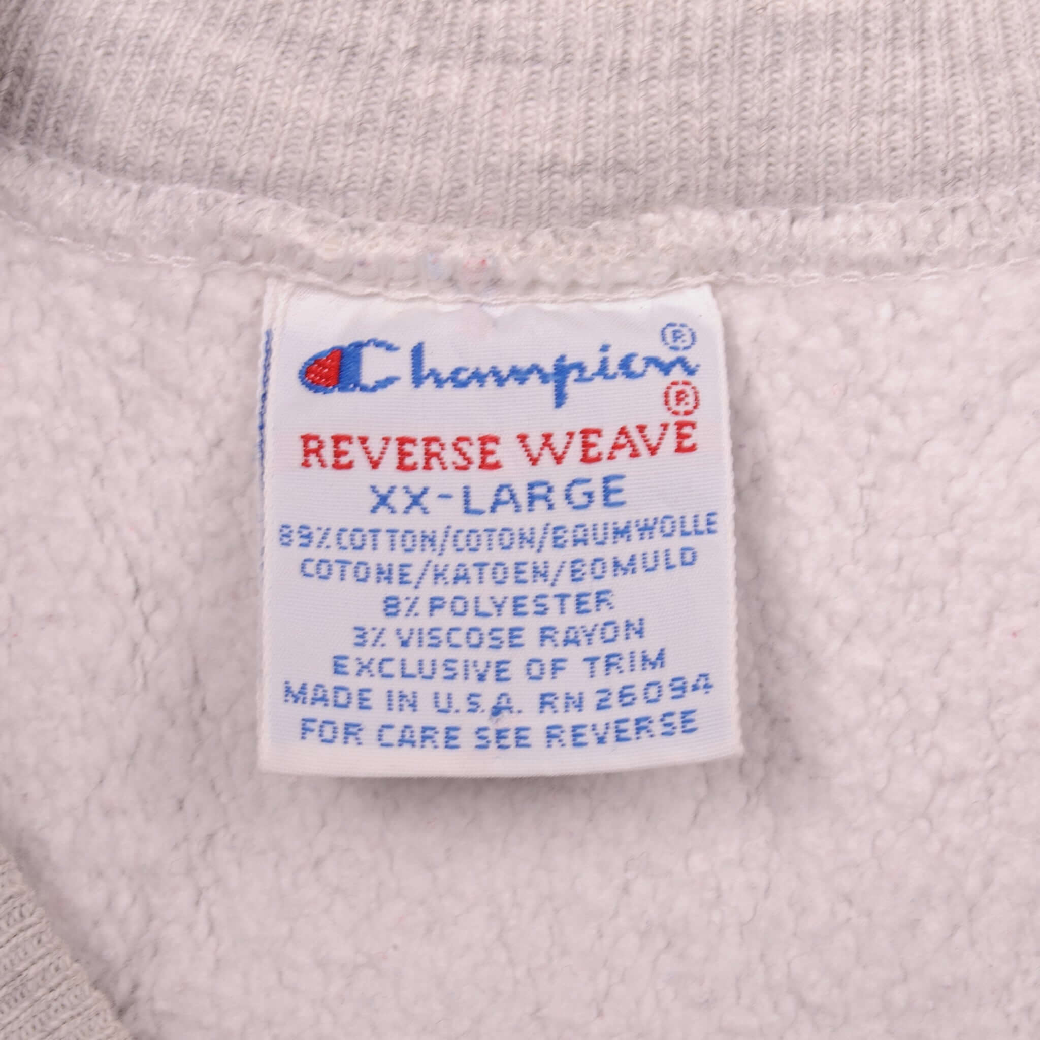 Vintage Label Tag Champion Reverse Weave 1993 90s 1990s