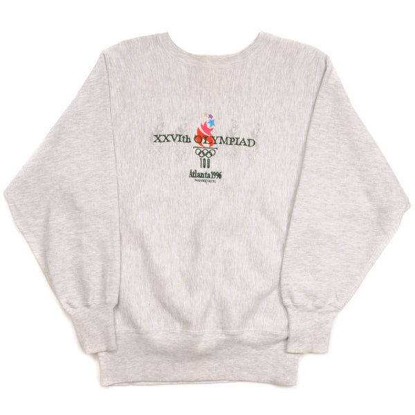 Vintage Champion Reverse Weave Olympic Games Atlanta 1996 Sweatshirt Size Medium Made In USA. GREY