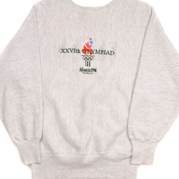 SUDADERA VINTAGE CHAMPION DE TEJIDO INVERSO DE LOS JUEGOS OLÍMPICOS DE 1996, TAMAÑO MEDIANO, FABRICADA EN EE. UU.
