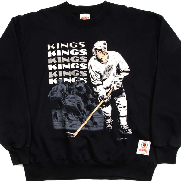 SUDADERA VINTAGE DE LOS ANGELES KINGS DE LA NHL, TALLA GRANDE, FABRICADA EN EE. UU.