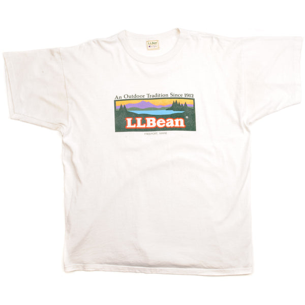 Vintage Champion L.L.Bean Tee Shirt Size Large Made In USA. WHITE
