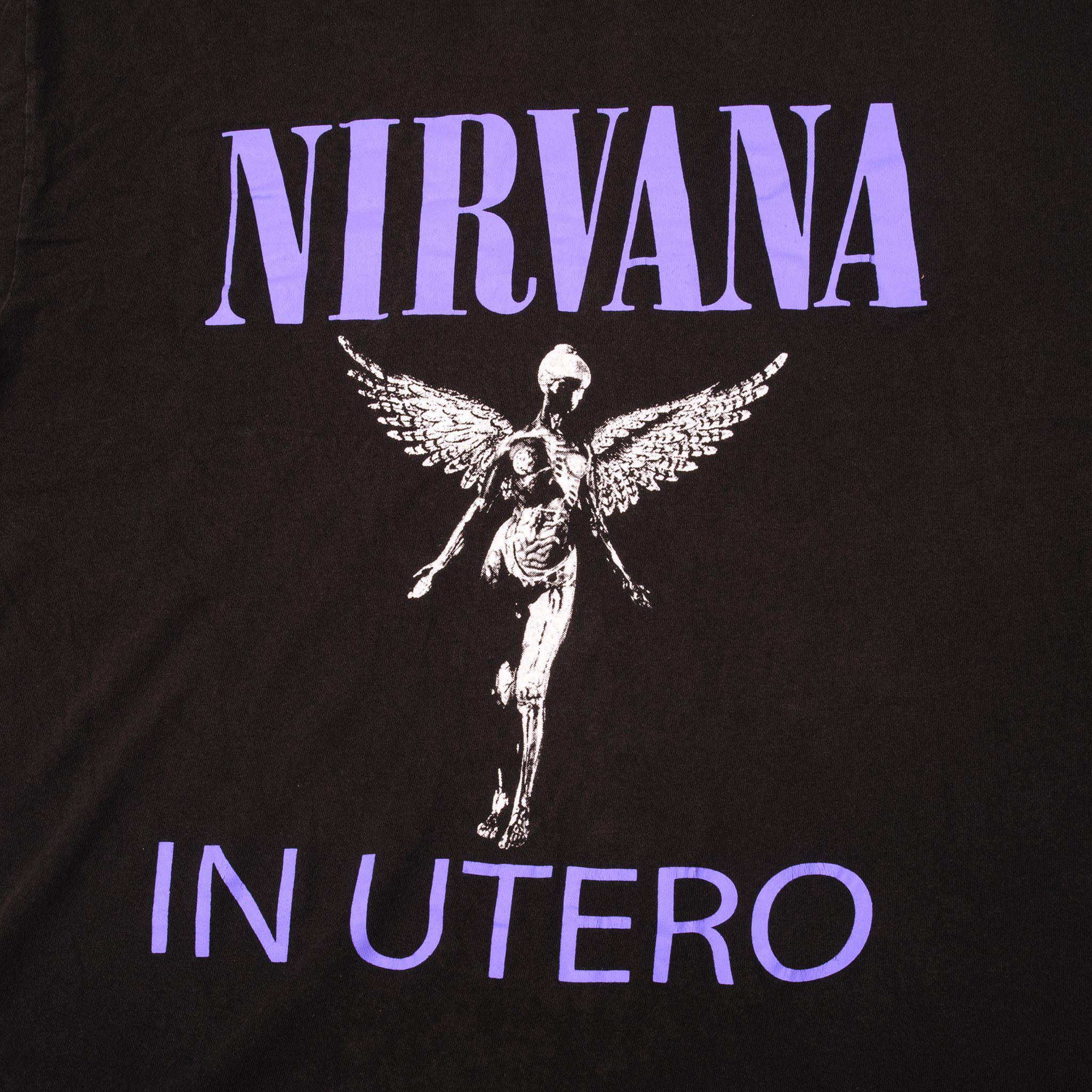 VINTAGE NIRVANA IN UTERO TEE SHIRT 90s SIZE LARGE MADE IN USA