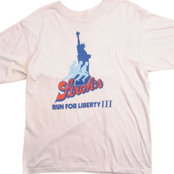 CAMISETA VINTAGE DE LA CARRERA DE NUEVA YORK RUN FOR LIBERTY III, TALLA MEDIANA, 1986, FABRICADA EN EE. UU.