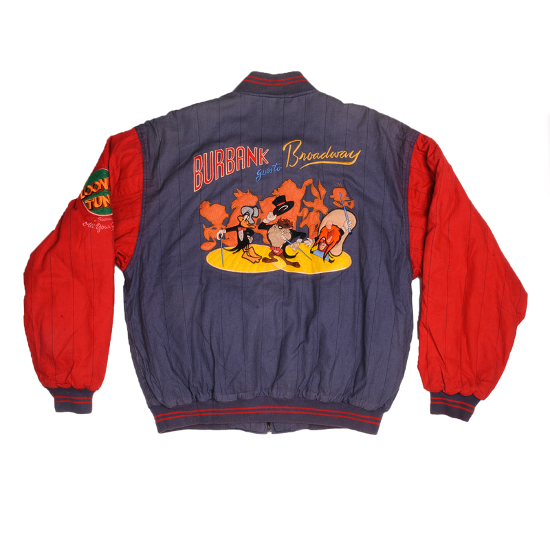 Vintage Warner Bros Looney Tunes All Star Shows Burbank Goes To Broadway Jacket 1993 Size L