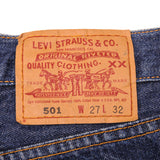 Beautiful Indigo Levis 501 Jeans Made in USA with a very dark wash .  Size on Tag 27X32  ACTUAL SIZE 27X28  Back Button #553