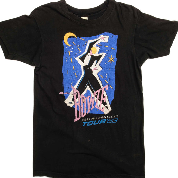 CAMISETA VINTAGE DAVID BOWIE SERIOUS MOONLIGHT TOUR'83 TALLA PEQUEÑA FABRICADA EN EE. UU.