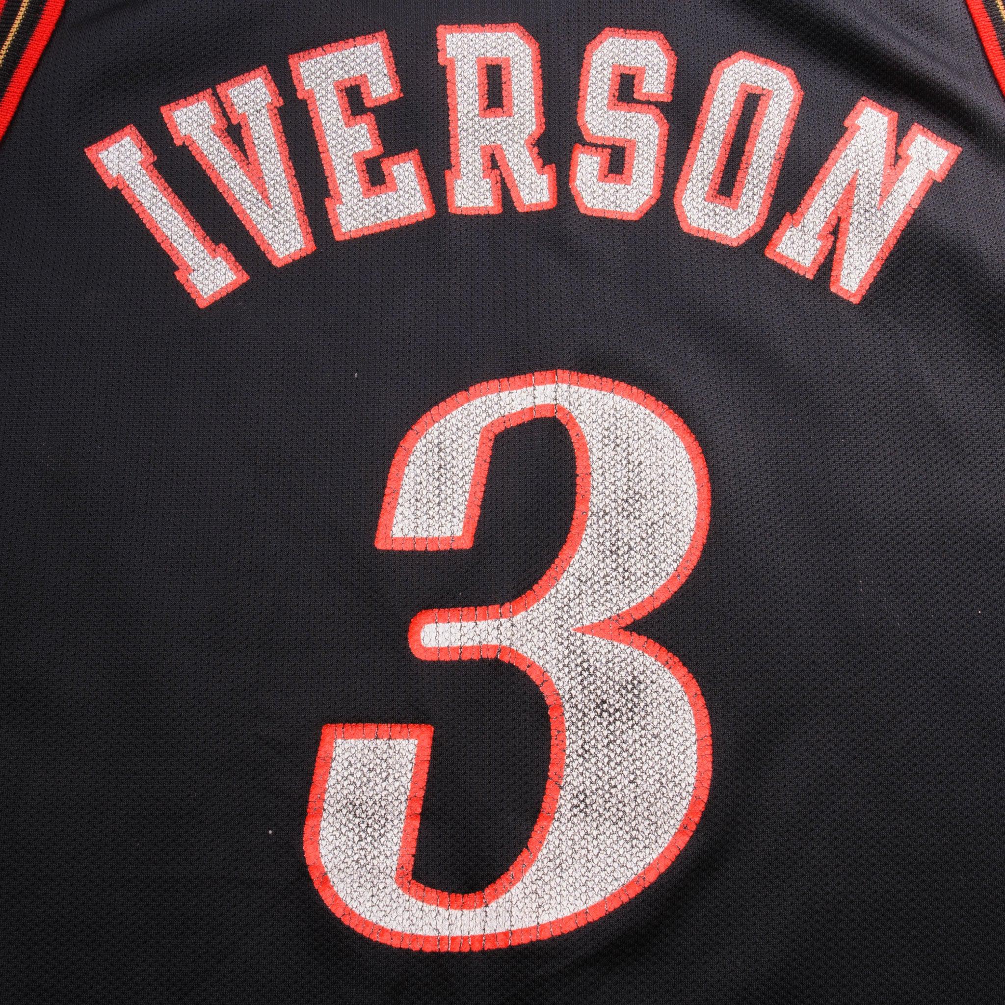 2001 Allen Iverson Philadelphia 76ers Champion NBA Jersey Youth Size Large  – Rare VNTG