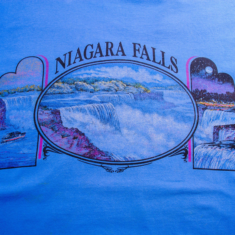 Vintage Niagara Falls All Over Print Souvenir Tee Shirt 1992 Size XLarge With Single Stitch Sleeves