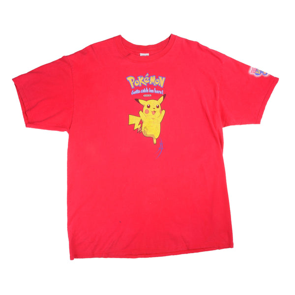 Vintage Pink Nintendo Pokemon With Pikachu From Burger King Big Kids Meal 1990s T-Shirt Size XXL