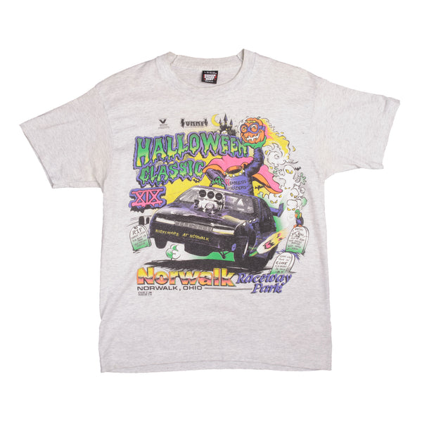 Vintage Racing Halloween Classic Norwalk Raceway Park Tee Shirt 80s Size M With Single Stitch Sleeves Made in USA