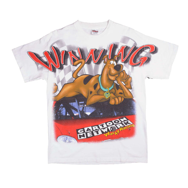 Vintage Nascar All Over Print Winning Everything Scooby Doo Cartoon Network 2000 Tee Shirt Size L