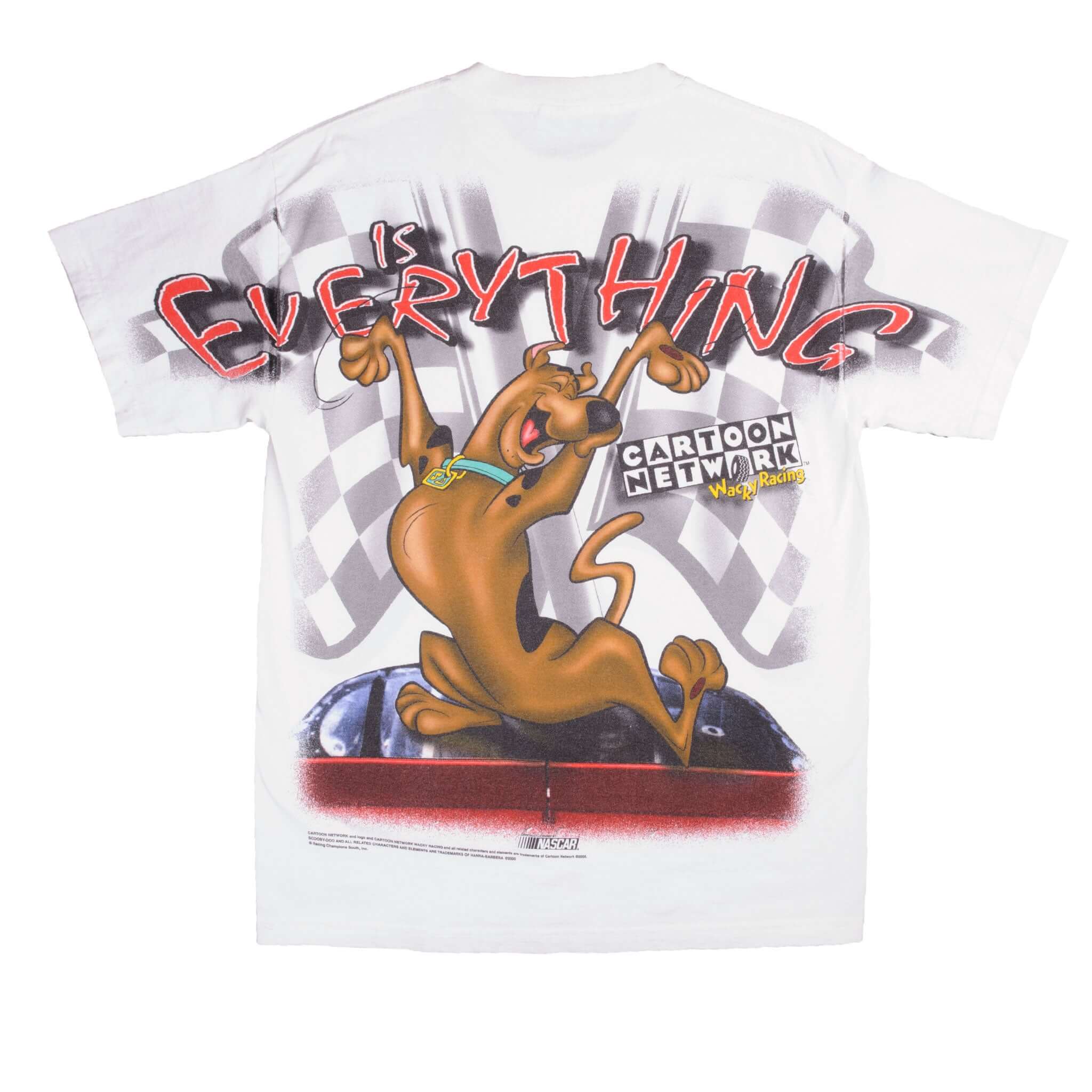Vintage Nascar All Over Print Winning Everything Scooby Doo Cartoon Network 2000 Tee Shirt Size L