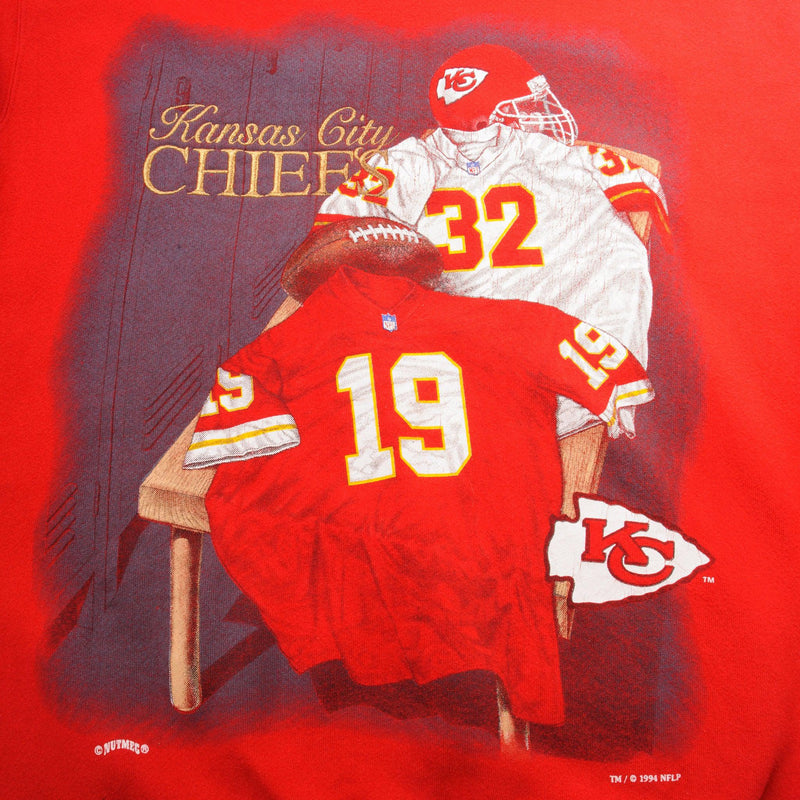 Vintage NFL Kensas City Chiefs Embroidered Sweatshirt Size M Made In USA 1994