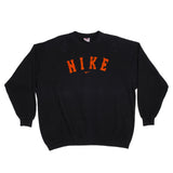 Vintage Black Nike Centered Swoosh Sweatshirt Late 90s Size 2Xlarge Made In USA.
