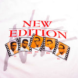Vintage New Edition Heatwave 1989 With Ronnie DeVoe, Bobby Brown, Ricky Bell, and Michael Bivins Tee Shirt Size Medium Made In USA With Single Stitch Sleeves.