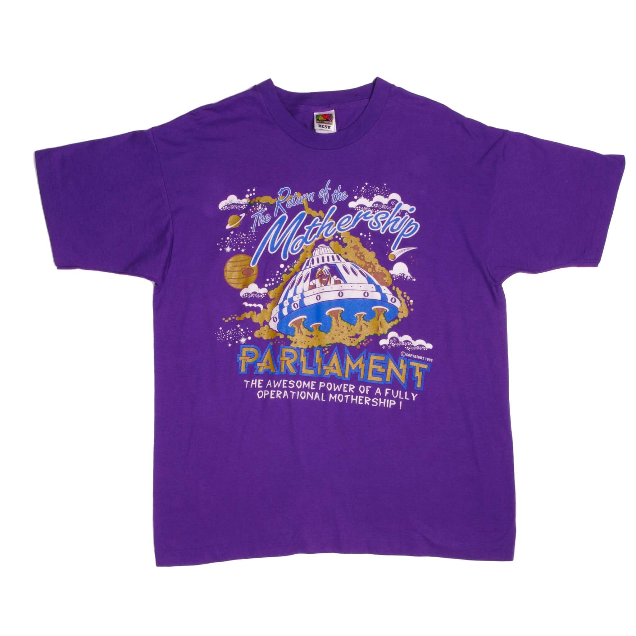 Vintage Original The Return Of The Mothership Parliament George Clinton P-Funk All Stars 1996 Tour Tee Shirt Size XL