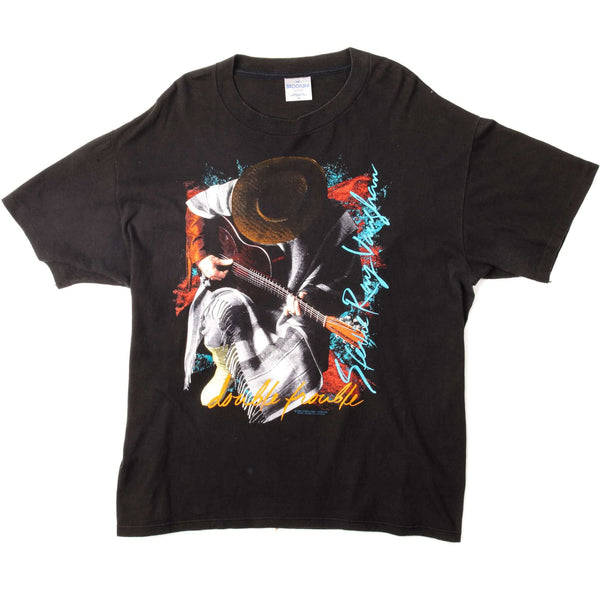 CAMISETA VINTAGE DE STEVIE RAY VAUGHAN EN STEP TOUR 1989 TALLA XL FABRICADA EN EE. UU.