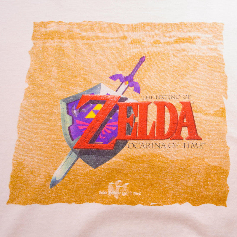 Vintage Nintendo Zelda The Legend Of Ocarina Of Time Tee Shirt 1998 Size XL With Single Stitch Sleeves