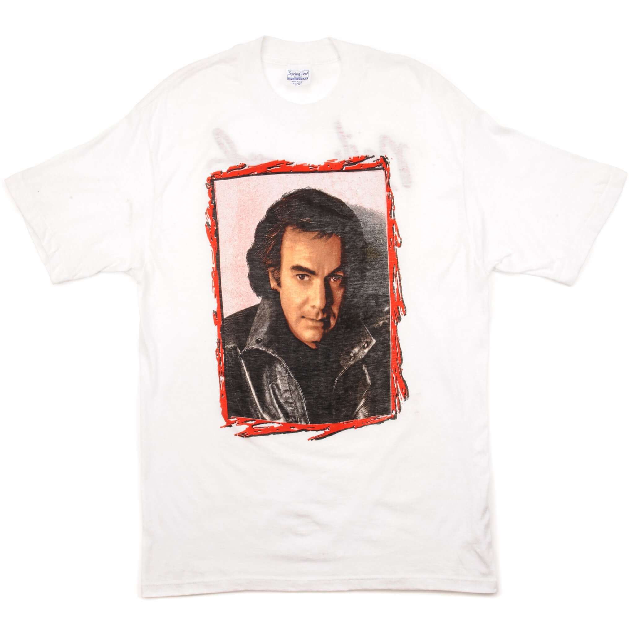 Vintage Neil Diamond On Tour Tee Shirt Size Medium Made In USA. white