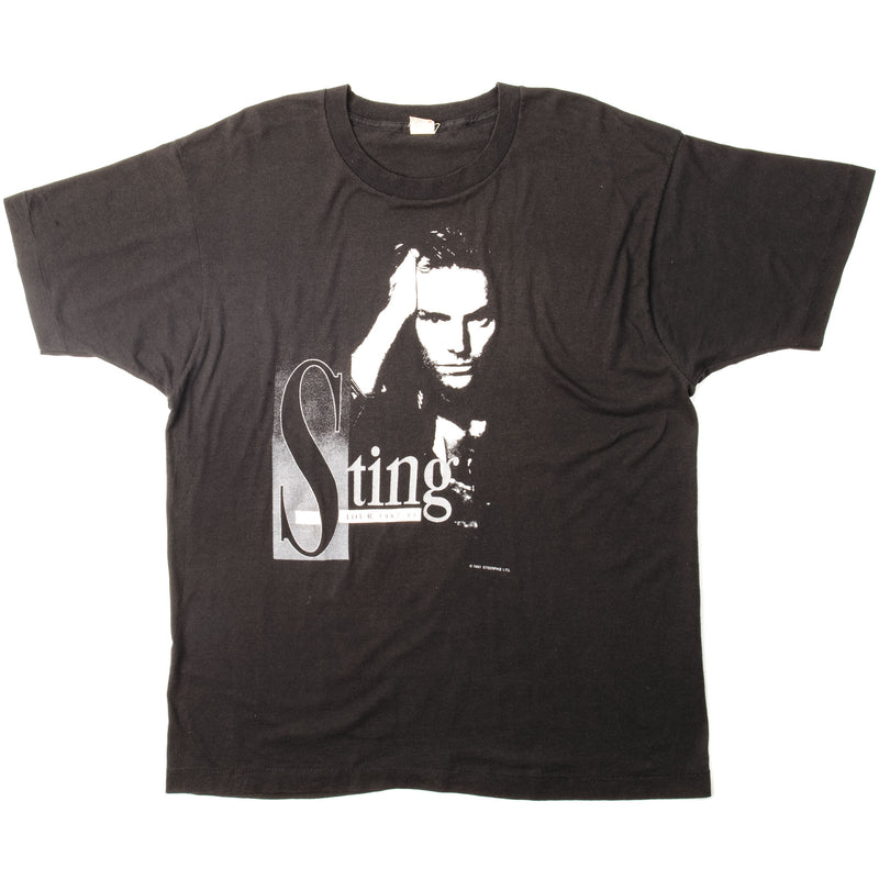 Vintage Sting Tour 1987-88 Tee Shirt Size Large Made In USA. BLACK