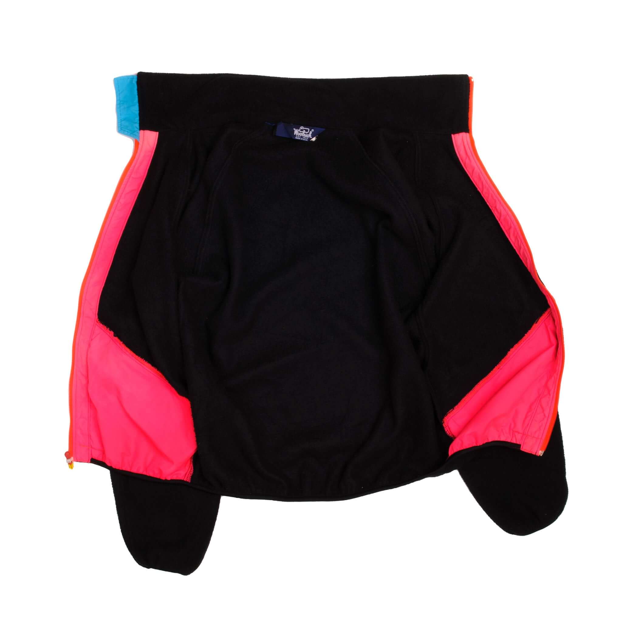 Vintage Black Woolrich Classic 90S Fleece Jacket Size Medium Made In USA