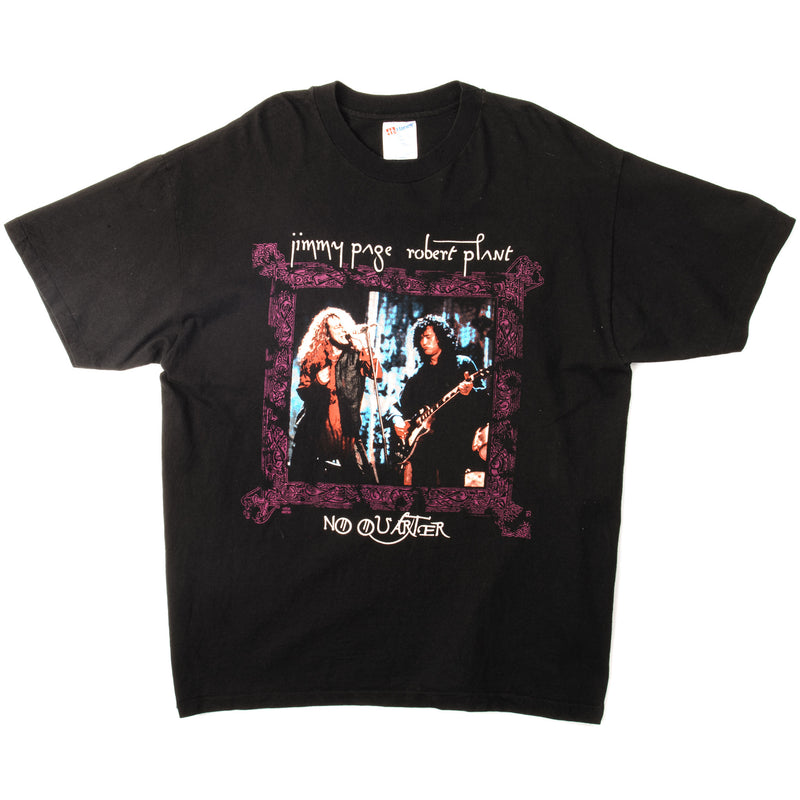 Vintage Jimmy Page & Robert Plant No Quarter Tee Shirt Size XL . BLACK