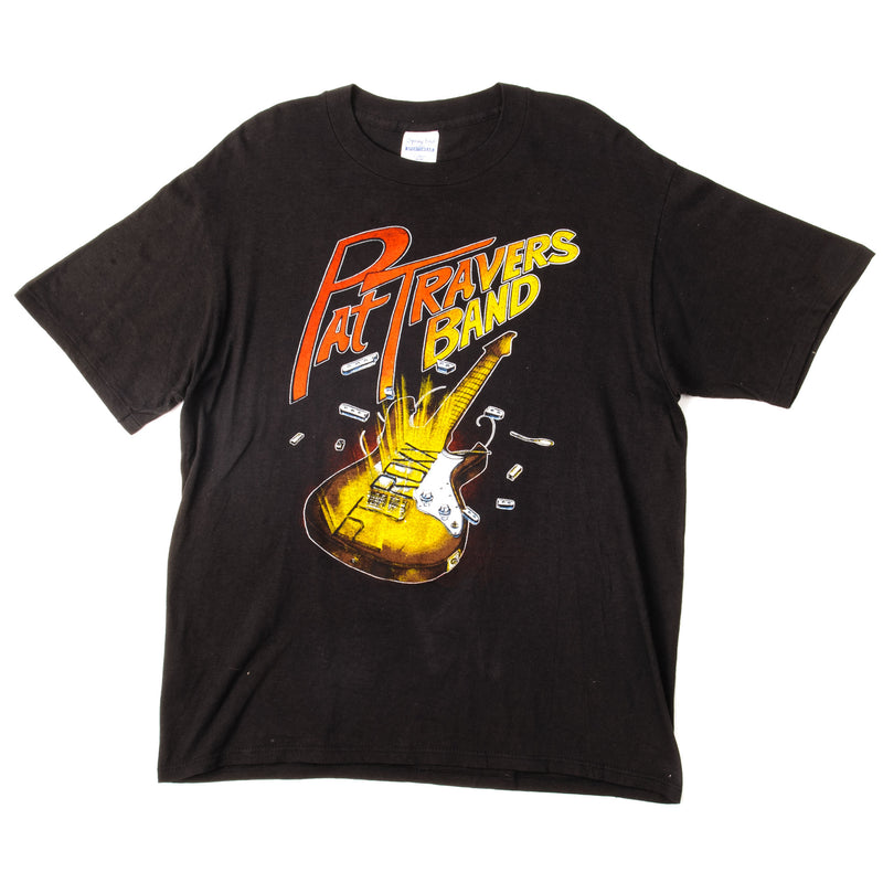 Vintage Pat Travers Band You Still Don't Tell Me What To Do Tour 1987 Tee Shirt Size Large Made In USA. black