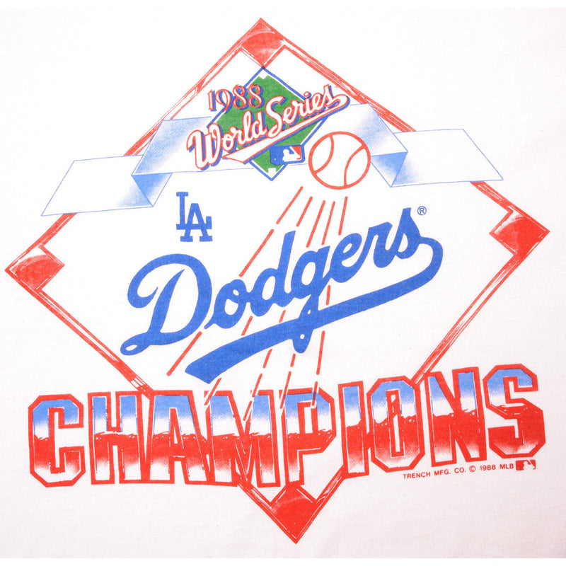 VINTAGE MLB LA DODGERS CHAMPIONS TEE SHIRT 1988 SIZE LARGE MADE IN USA