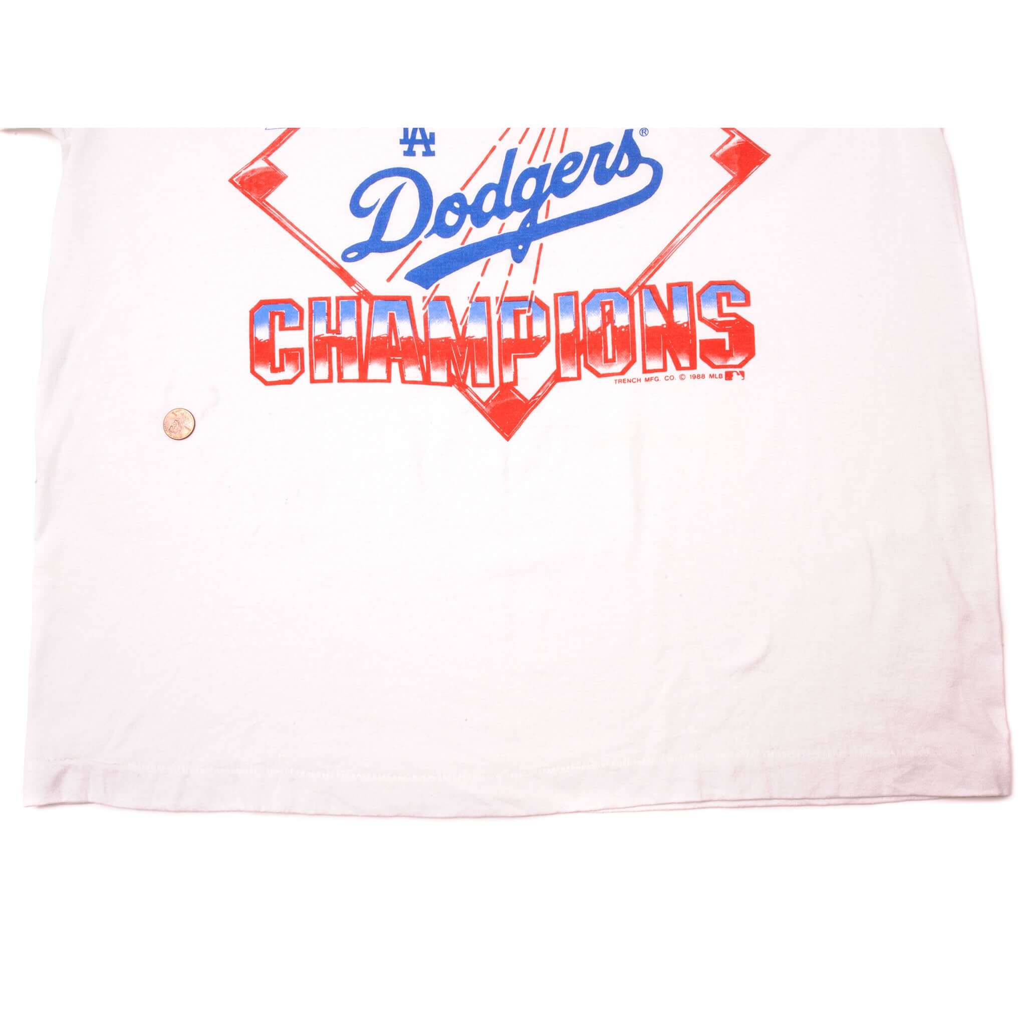 VINTAGE MLB LA DODGERS CHAMPIONS TEE SHIRT 1988 SIZE LARGE MADE IN USA