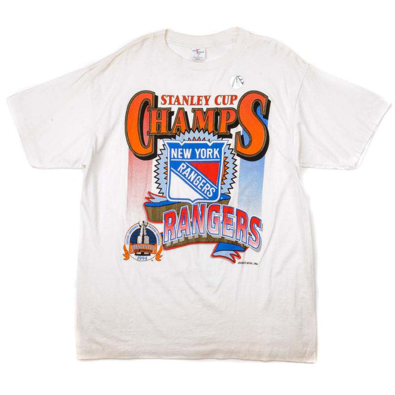 Vintage NHL New York Rangers Stanley Cup Championship 1994 Tee Shirt Size Large. WHITE